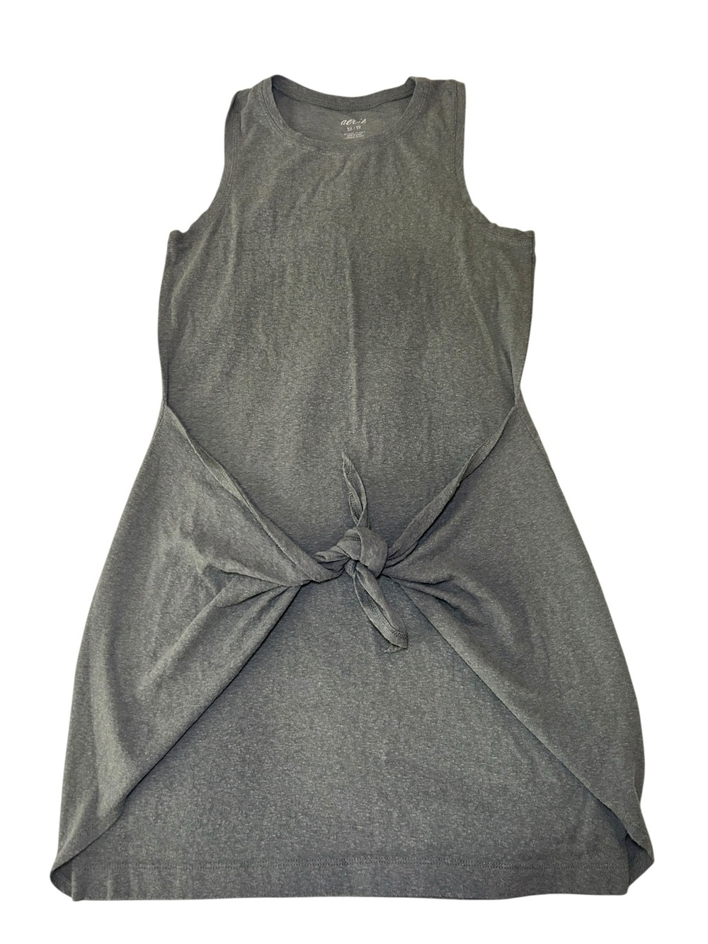 aerie Charcoal Gray Tie-Front Tank Dress, tshirt material size xs